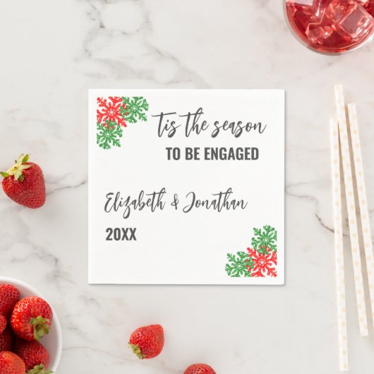 ティスザシーズンクリスマス婚約パーティ スタンダードカクテルナプキン (インサイチュ)