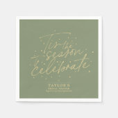 ティスザシーズングリーンモスウィンターブライダルシャワー スタンダードカクテルナプキン (正面)