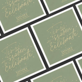 ティスザシーズングリーンモスウィンターブライダルシャワー スタンダードカクテルナプキン