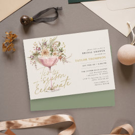 ティスザシーズングリーンモスウィンターブライダルシャワー 招待状