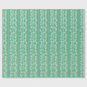 ティスザシーズンティール（緑がかった色）ウォーターカラー&ホリーホリデイ ラッピングペーパー (フラット)