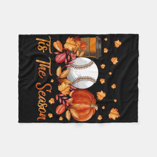 ティスザシーズンバイセルパンプキンオータム感謝してい秋 フリースブランケット (正面(横))