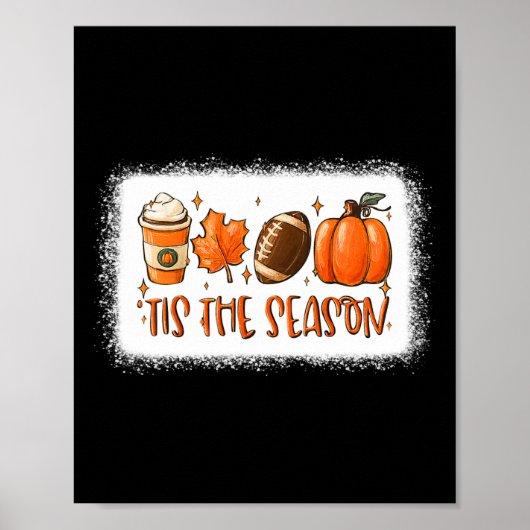 ティスザシーズンパンプキンリーフラテ秋サッカーフットボールBl ポスター (正面)