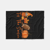 ティスザシーズンパンプキンリーフラテ秋サンクスギビン フリースブランケット (正面(横))