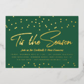 ティスザシーズンフェスティバルホリデーパーティー金ゴールド紙吹雪 箔招待状 (正面)