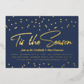 ティスザシーズンフェスティバルホリデーパーティー金ゴールド紙吹雪 箔招待状 (正面)