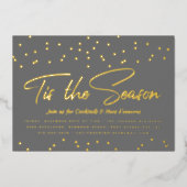 ティスザシーズンフェスティバルホリデーパーティー金ゴールド紙吹雪 箔招待状 (正面)