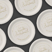 ティスザシーズンベージュウィンターブライダルシャワー ペーパープレート