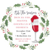 ティスザシーズンホリデーカクテルパーティーレッドワイン 招待状