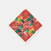 ティスザシーズンポインセチアのクリスマスホリデー スタンダードカクテルナプキン (角)