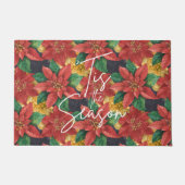ティスザシーズンポインセチアのクリスマスホリデー ドアマット (正面)