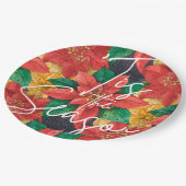 ティスザシーズンポインセチアのクリスマスホリデー ペーパープレート (アングル)