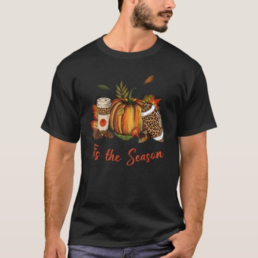 ティスザシーズンレオパンプキンサッカー秋オータム Tシャツ (正面)