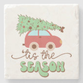 ティスザシーズンレトログルービークリスマスホリデー ストーンコースター (正面)