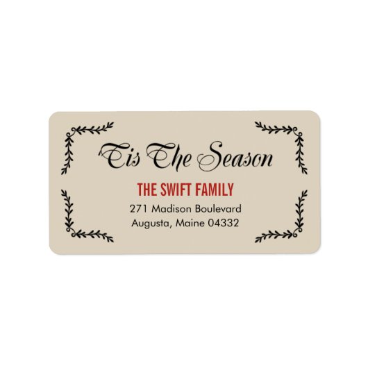 ティスザシーズン住所 シール (正面)