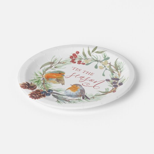 ティスザシーズン冬リースクリスマスパーティー ペーパープレート (アングル)