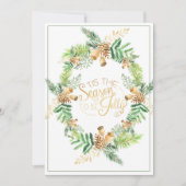 ティスザシーズン金ゴールドパインホリデークリスマス シーズンカード (正面)