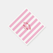ティスザシーソンビーチカスタムクリスマスピンクストライプ スタンダードカクテルナプキン (角)