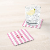 ティスザシーソンビーチカスタムクリスマスピンクストライプ ペーパーコースター (インサイチュ)