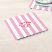 ティスザシーソンビーチカスタムクリスマスピンクストライプ ペーパーコースター (アングル)