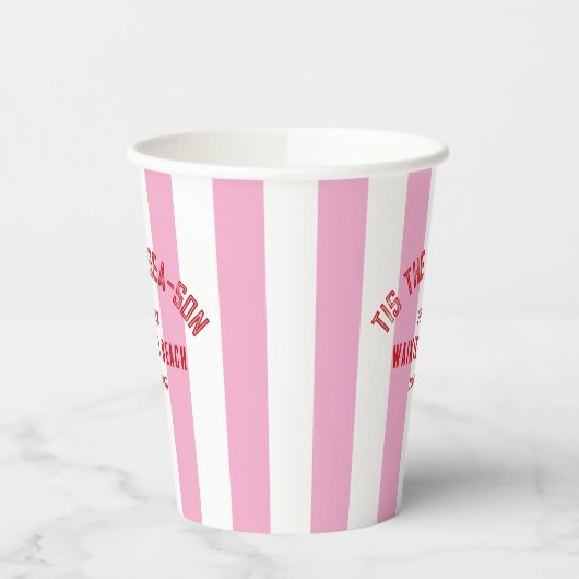 ティスザシーソンビーチカスタムクリスマスピンクストライプ 紙コップ (左)