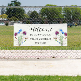 ティスルスコットランドフラワーエレガント素朴な結婚式 横断幕