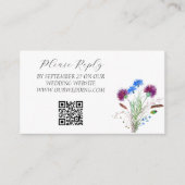 ティスルスコティッシュウォーターカラーパープル結婚フローラ エンクロージャーカード (正面)