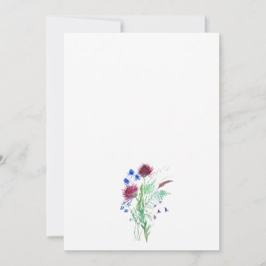 ティスルスコティッシュフローラ素朴結婚の花 招待状 (裏面)