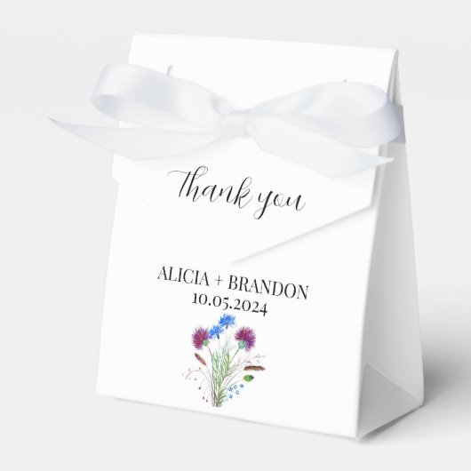 ティスルパープルスコティッシュモダンフローラ結婚ズ フェイバーボックス (正面サイド)