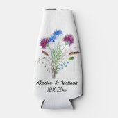 ティスルパープルフローラスコットランドウォーターカラーウェディング ボトルクーラー (正面)