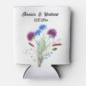 ティスルパープルフローラスコットランドウォーターカラーウェディング 缶クーラー (正面)