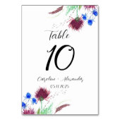 ティスルパープルフローラスコティ素朴結婚ッシュ テーブルナンバー (裏面)