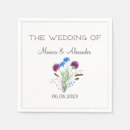 ティスルフローラスコティッシュウォーターカラーウェディングパーティー スタンダードカクテルナプキン