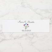 ティスルフローラスコティッシュウォーターカラーウェディングパーティー ペットボトルラベル (シングルラベル)