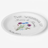 ティスルフローラスコティッシュウォーターカラーウェディングパーティー ペーパープレート (アングル)