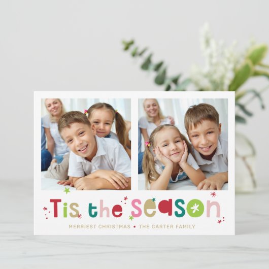 ティズザシーズン引用文モダンタイポグラフィ写真 シーズンカード (スタンド正面)