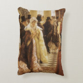 ティソによる「ファッションの女」、ビクトリア時代のヴィンテージアート アクセントクッション (裏面(縦))