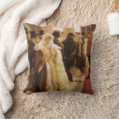 ティソットの「ファッションの女性」- ヴィクトリア時代のクラシックアート クッション (ブランケット)