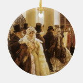 ティソットの「ファッションの女性」- ヴィクトリア時代のクラシックアート セラミックオーナメント (裏面)