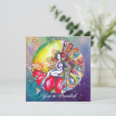 ティタニア、ピンクと黄色と青と赤のきらきら 招待状 (スタンド正面)