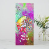 ティタニア、ピンク、黄色、紫、青、緑、赤の輝き 招待状 (スタンド正面)