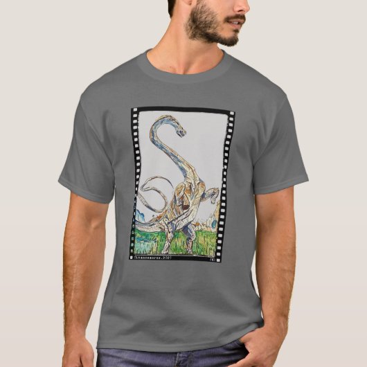 ティタノサウルス フィルムストライプTシャツ Tシャツ (正面)