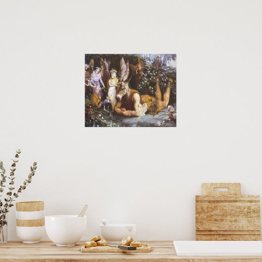 ティターニアと底、真夏の夜の夢 ポスター (キッチン)