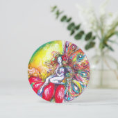 ティターニアと赤い花 , 緑黄色ピンクのスパークル 招待状 (スタンド正面)