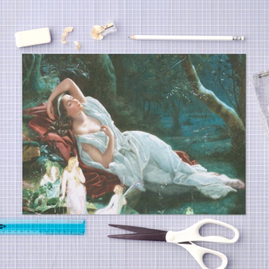 ティターニアは月明かりの妖精の芸術の中で眠っている 薄葉紙 (クラフト)