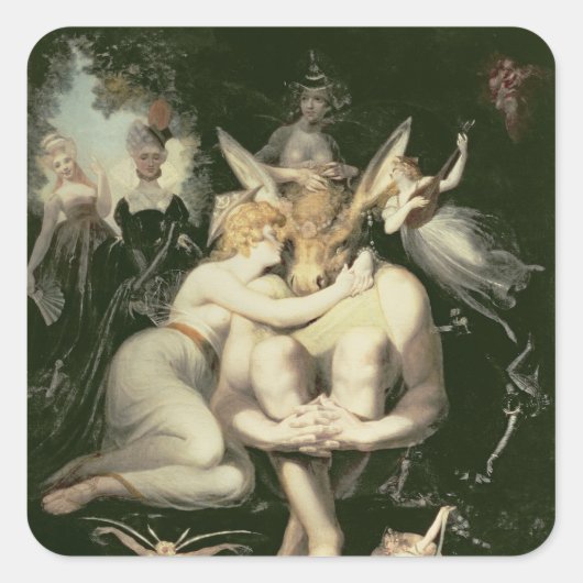 ティターニア目覚め,付き添い人に囲まれ スクエアシール (正面)