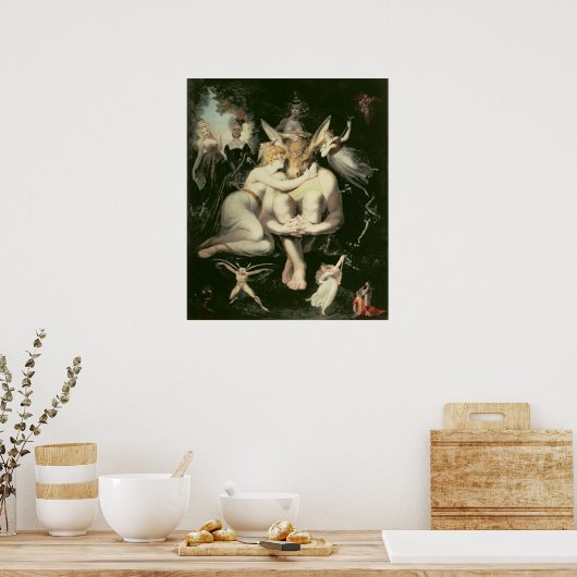 ティターニア目覚め，付き添い人に囲まれ ポスター (キッチン)