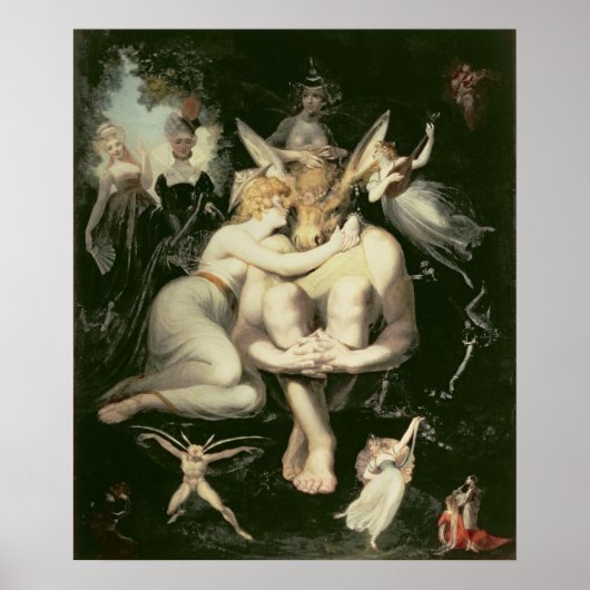 ティターニア目覚め，付き添い人に囲まれ ポスター (正面)