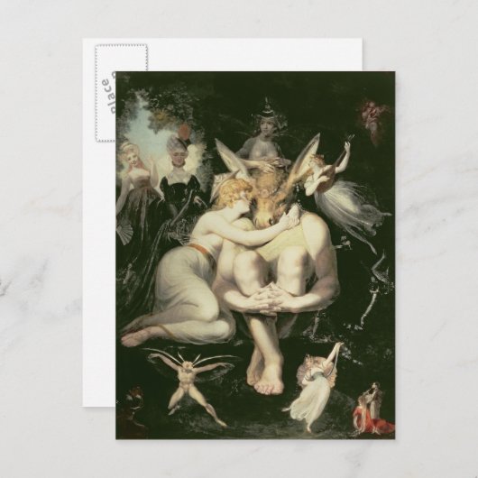 ティターニア目覚め,付き添い人に囲まれ ポストカード (正面/裏面)