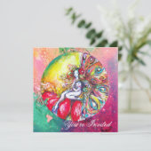 ティターニア、ピンクと黄色と青と緑と赤のきらきら 招待状 (スタンド正面)